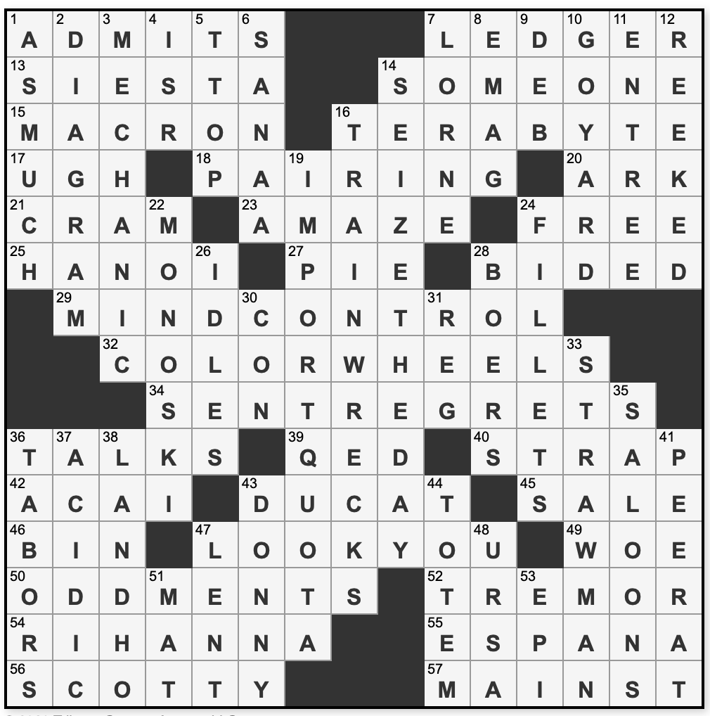 la times crossword answers today