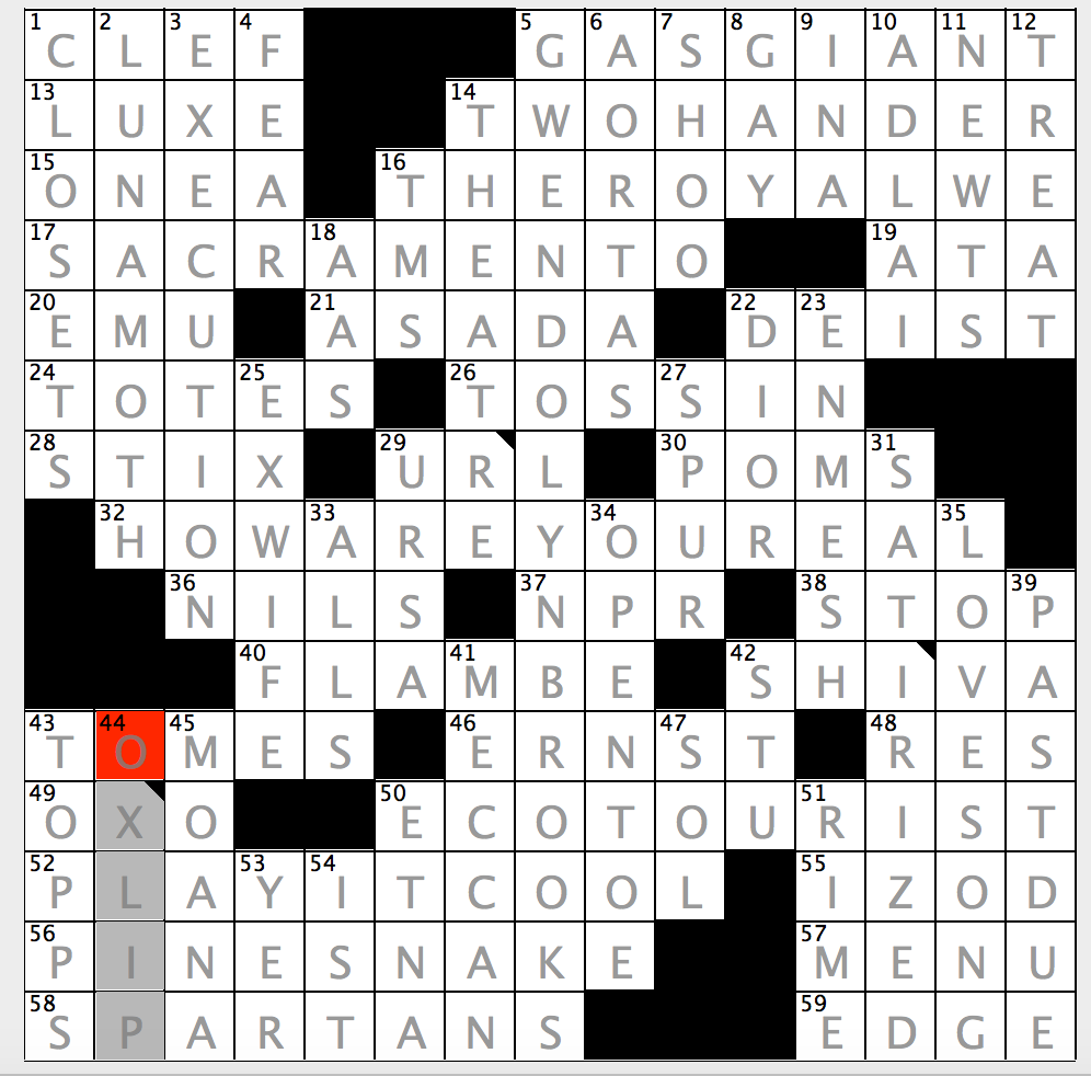 oz dweller crossword