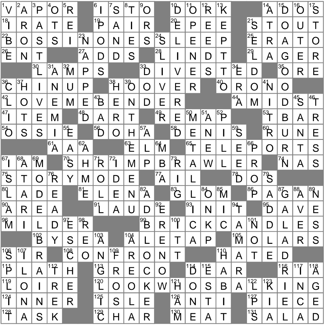 la crossword puzzle