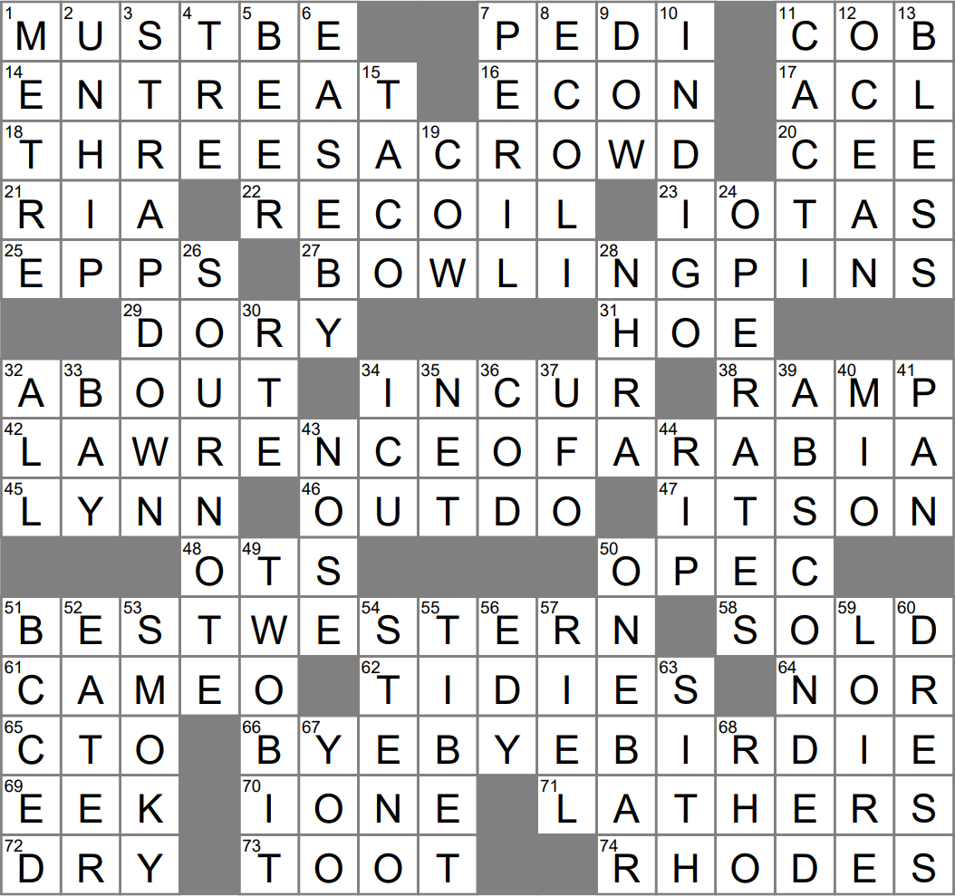 narrow opening crossword