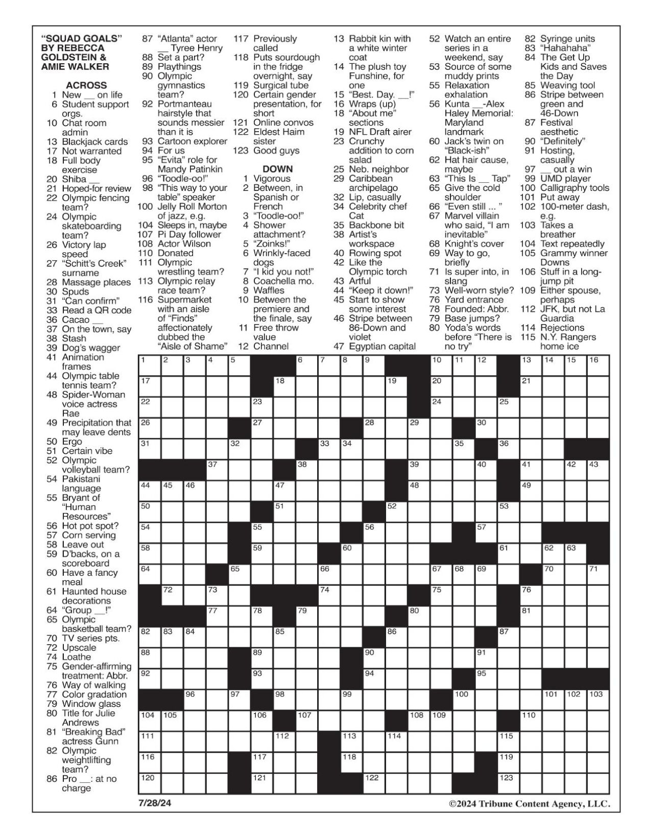 LA Times Crossword July 28 2024 Crosswords Yakimaherald