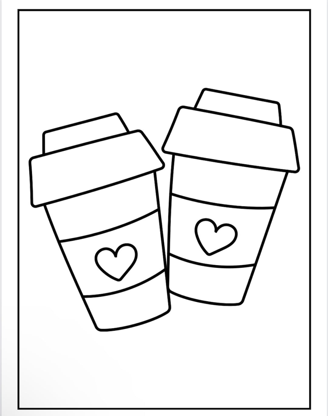 Large Food Printable Coloring Sheets Easy And Bold Craft Cut Outs Etsy