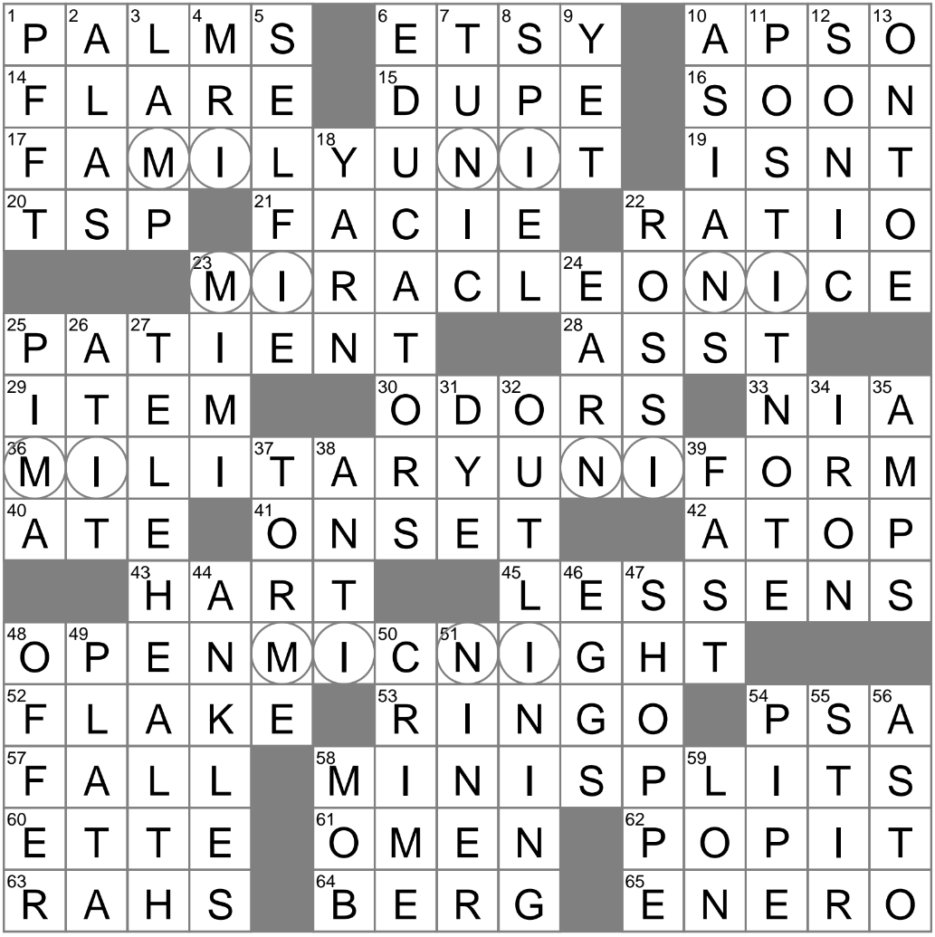 LAXCrossword Answers To The Los Angeles Times Crossword