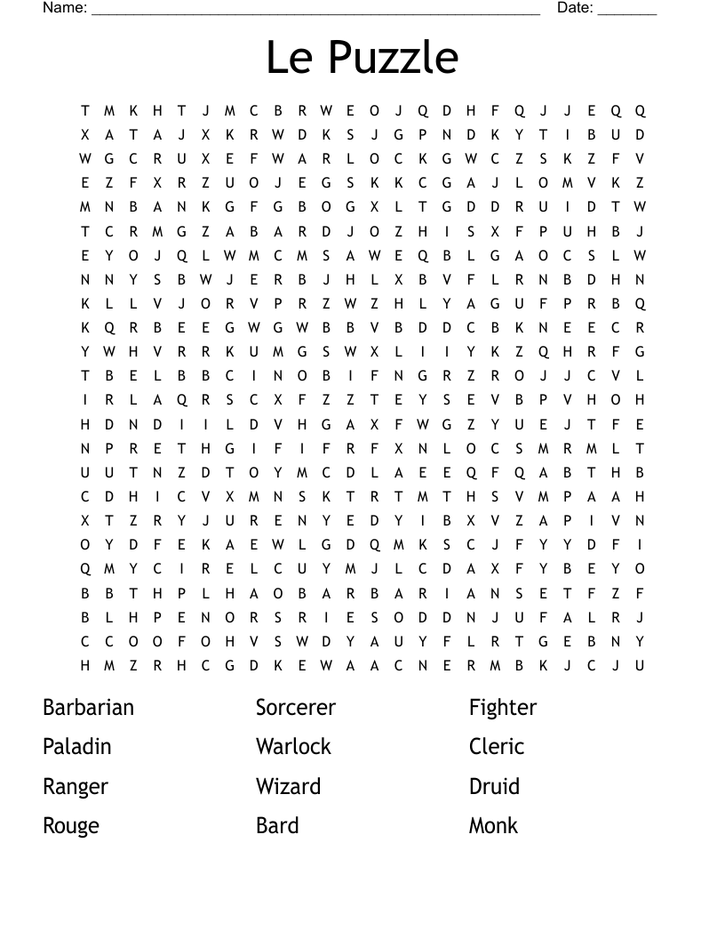 Le Puzzle Word Search WordMint