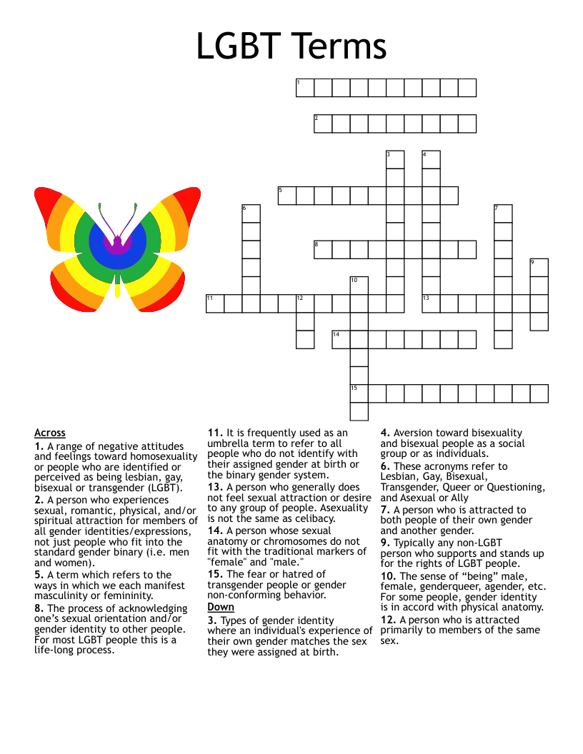 LGBT Terms Crossword WordMint