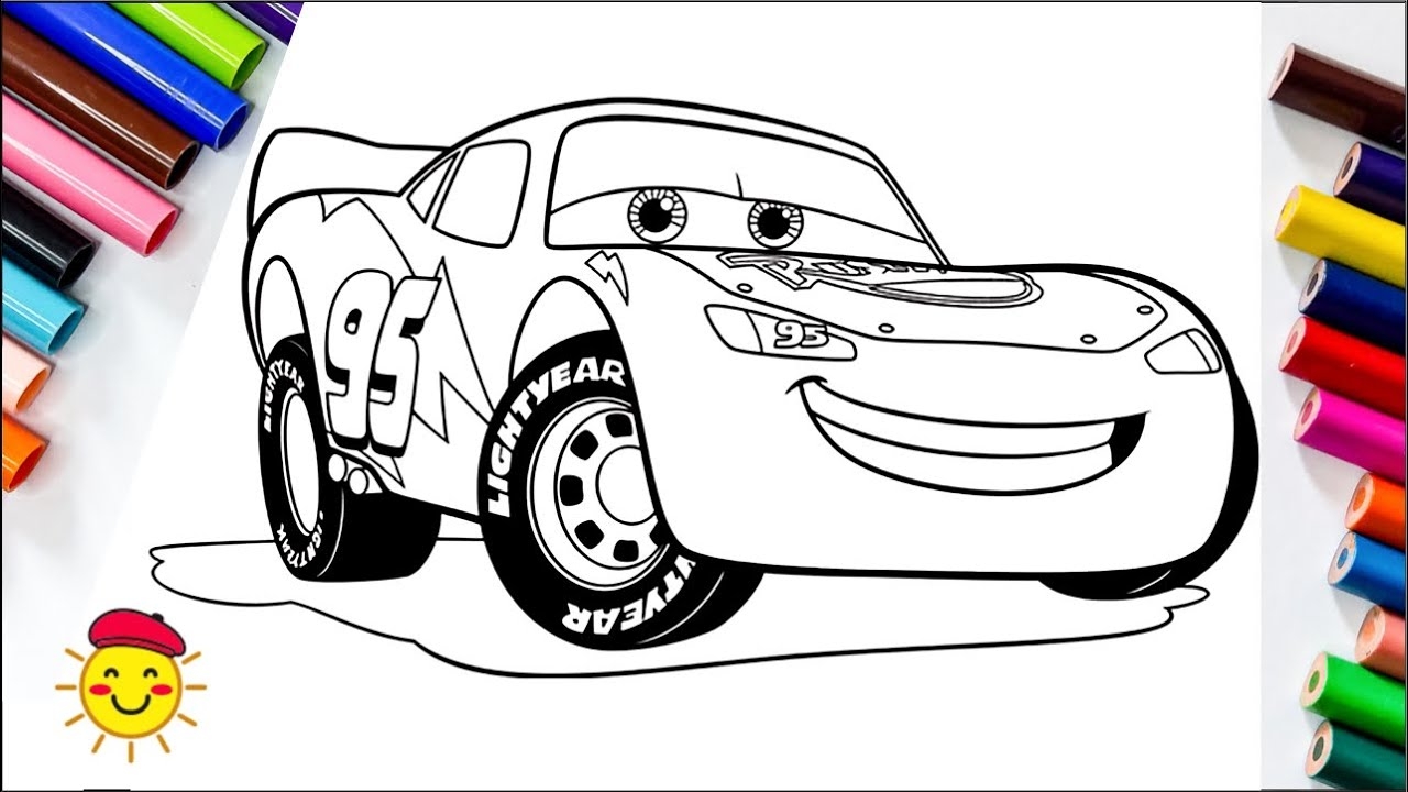 LIGHTNING MCQUEEN COLoUrInG PaGeS drawing coloringpage YouTube