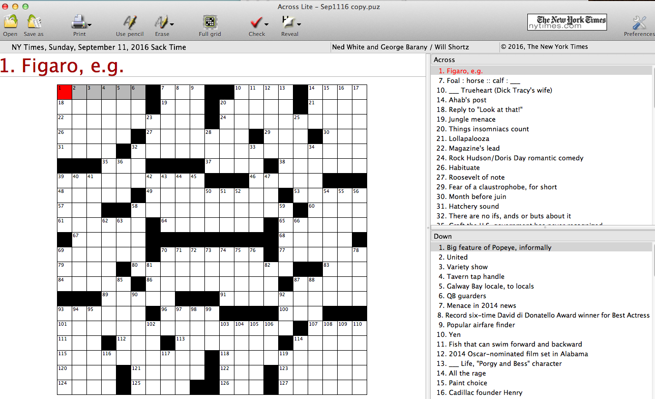 M A Peel 9 11 And The New York Times Crossword Puzzle 15 Years Day By Day