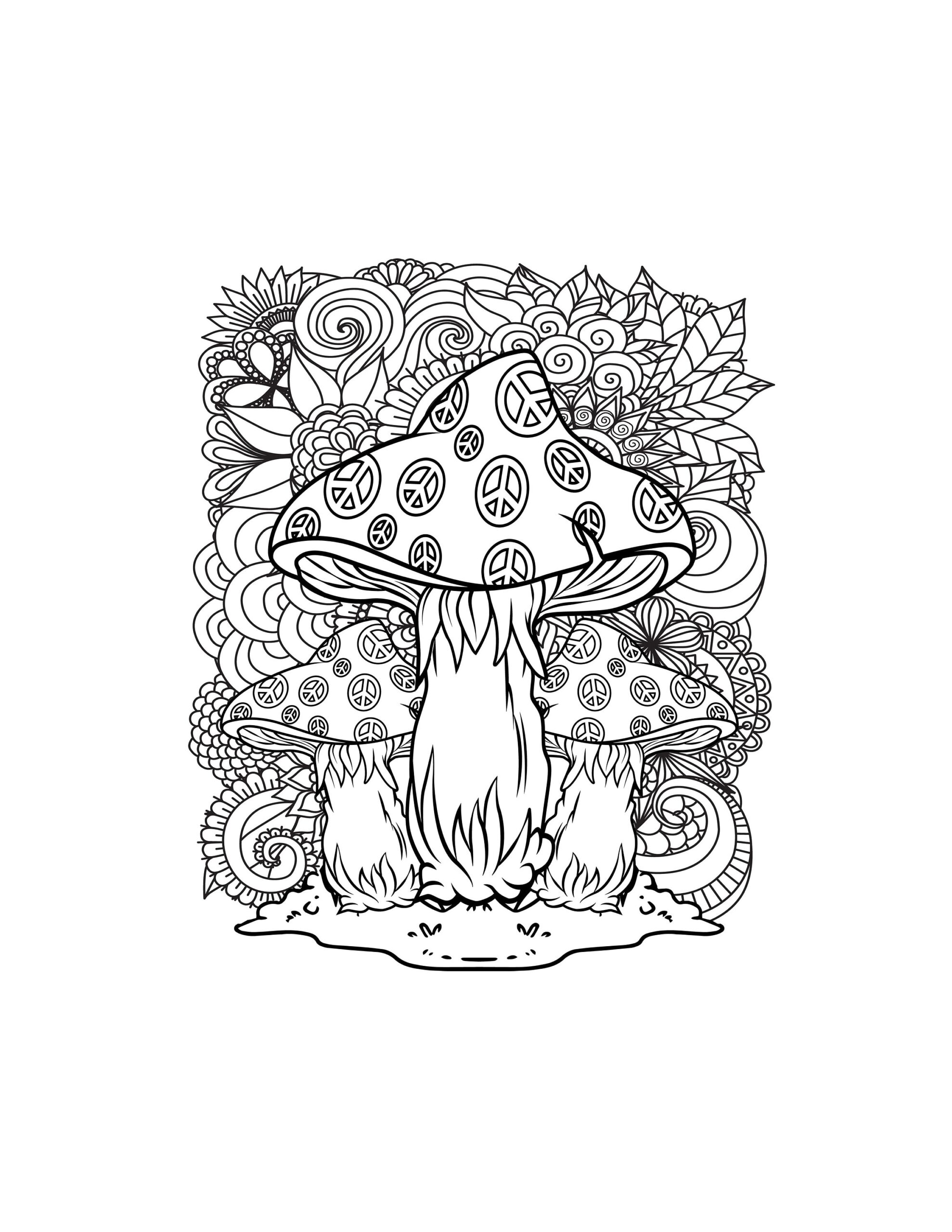 mushroom coloring page mushroom coloring page