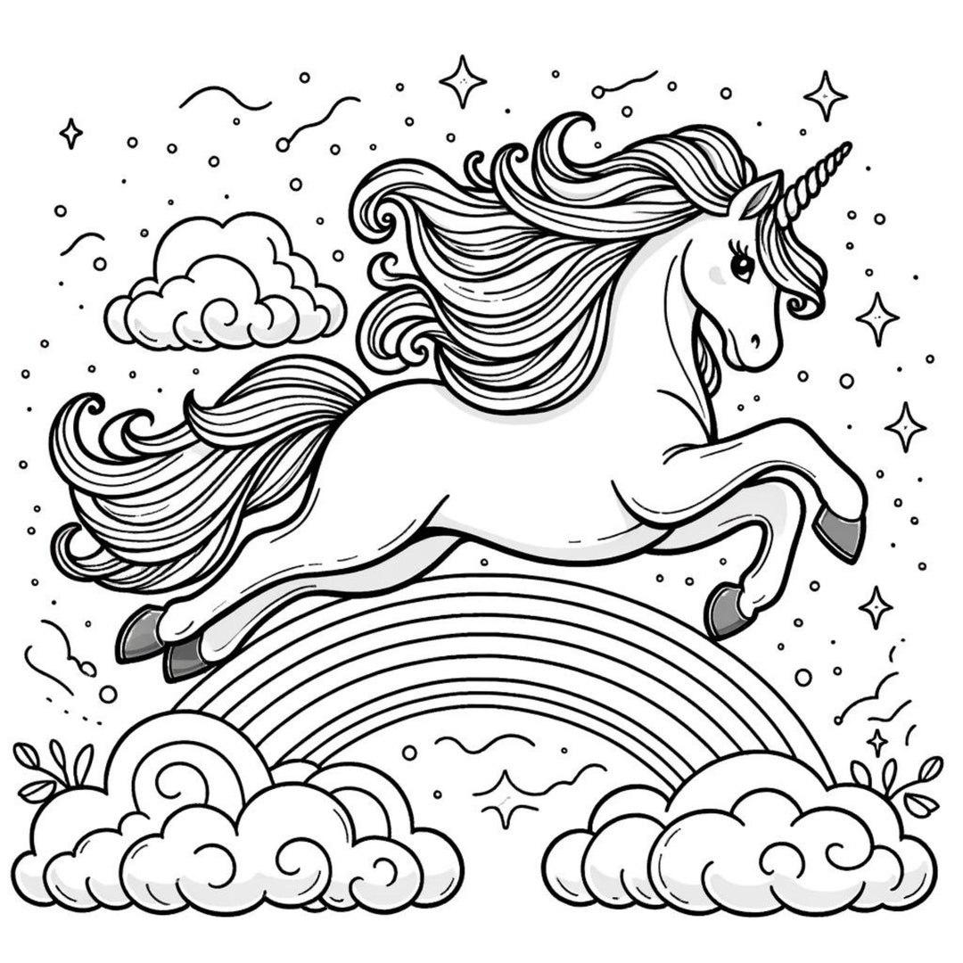 Magical Unicorn Coloring Pages Printable Leaping Unicorns With Stars Clouds And Rainbow Kids Whimsical Coloring Book Art Etsy Magical Unicorn Coloring Pages Printable Leaping Unicorns With Stars Clouds And Rainbow Kids Whimsical Coloring Book Art Etsy