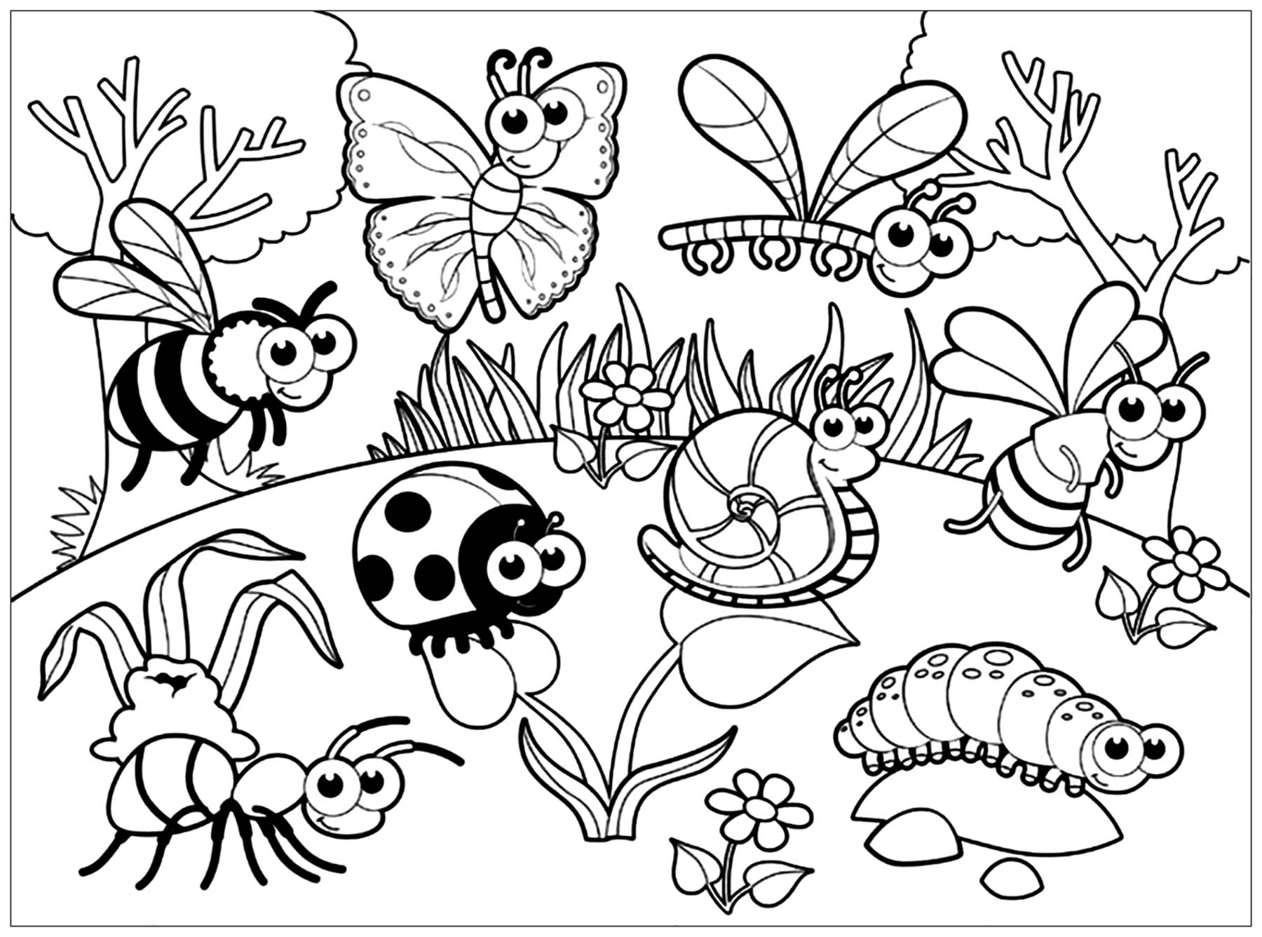 Meeting Insects Coloring Pages Meeting Insects Coloring Pages