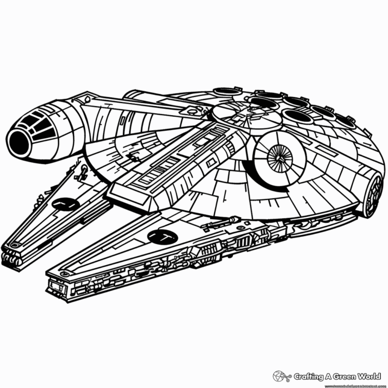Millennium Falcon Coloring Pages Free Printable 