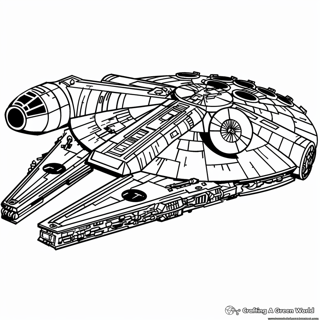 Millennium Falcon Coloring Pages Free Printable  Millennium Falcon Coloring Pages Free Printable