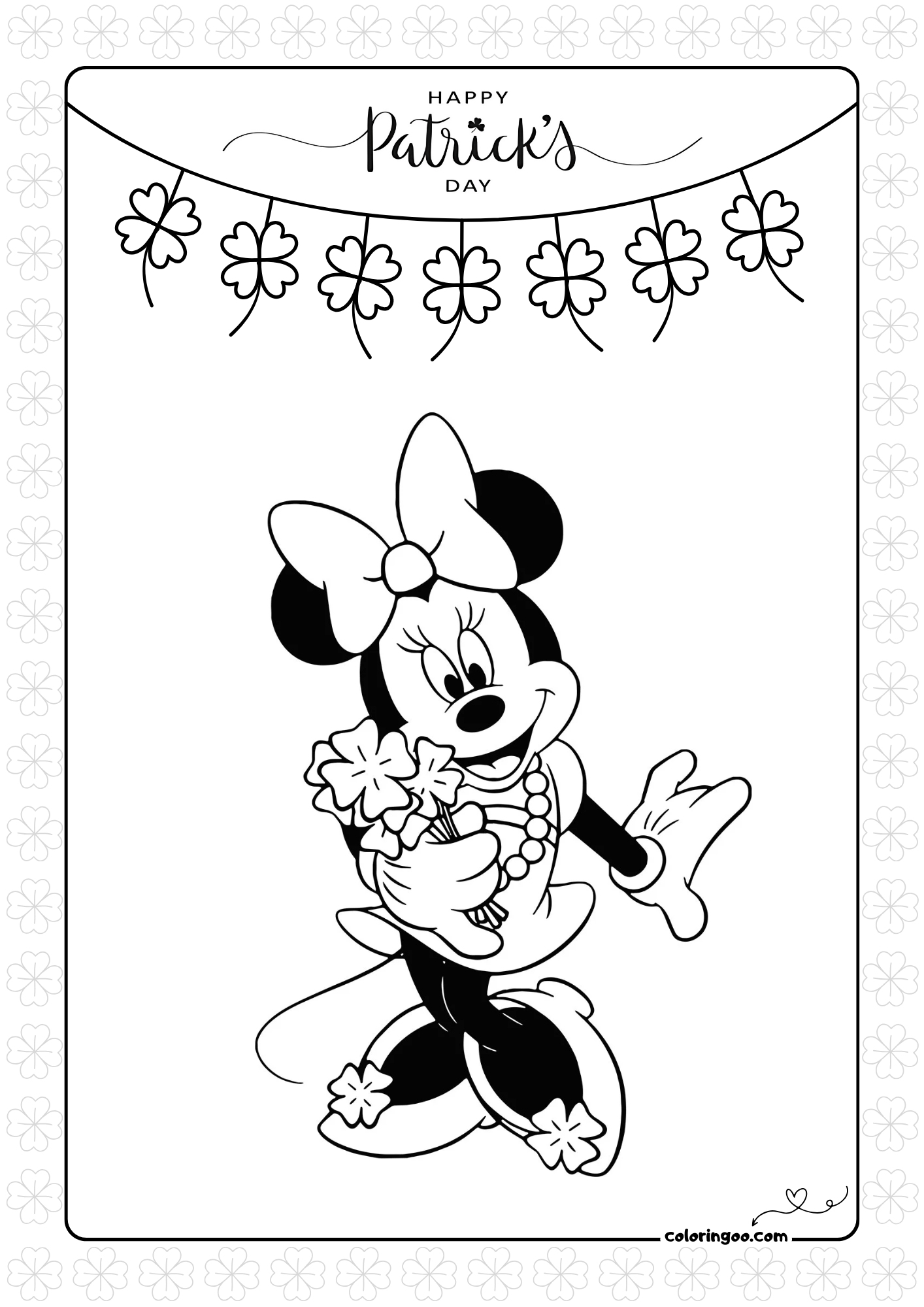 Minnie Mouse St Patrick s Day Coloring Minnie Mouse St Patrick s Day Coloring