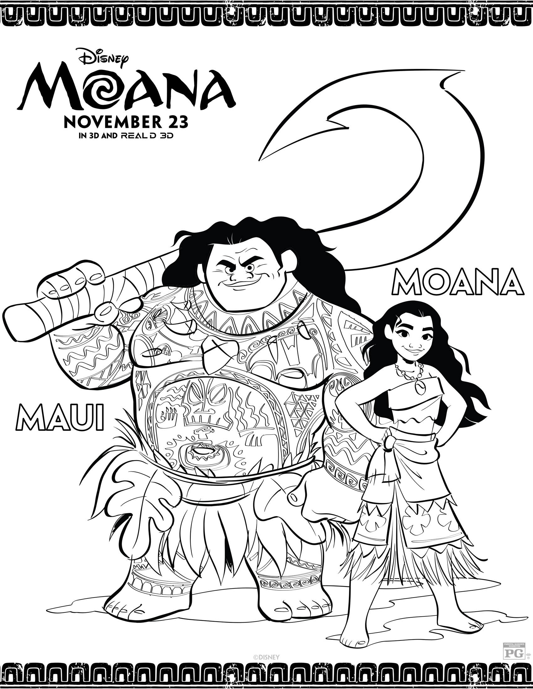 moana coloring page