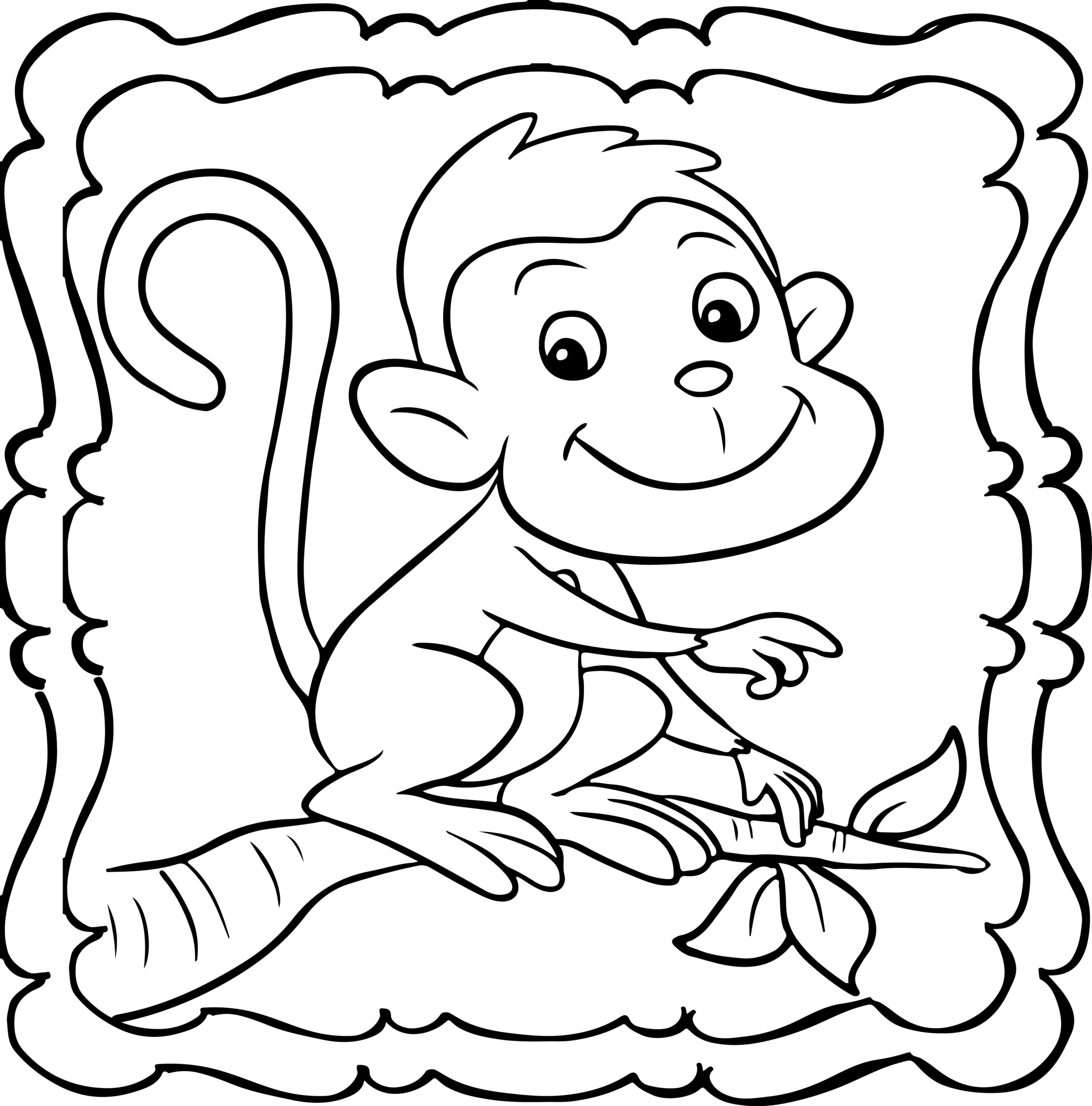 monkey coloring book page monkey coloring book page