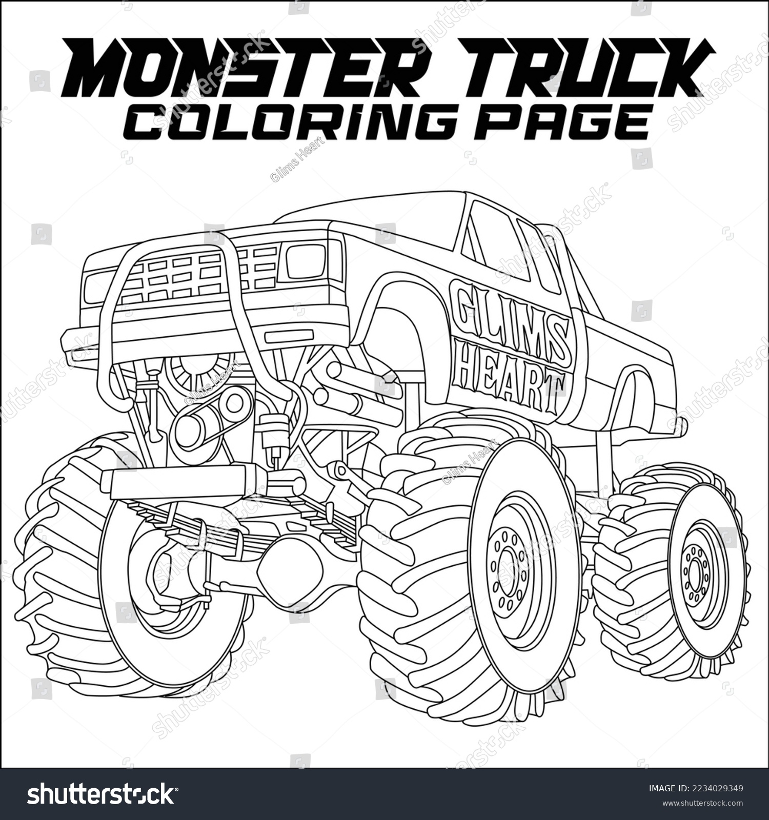 monster truck coloring page