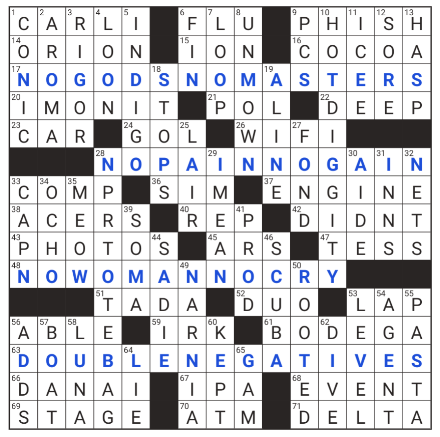 la times crossword answers