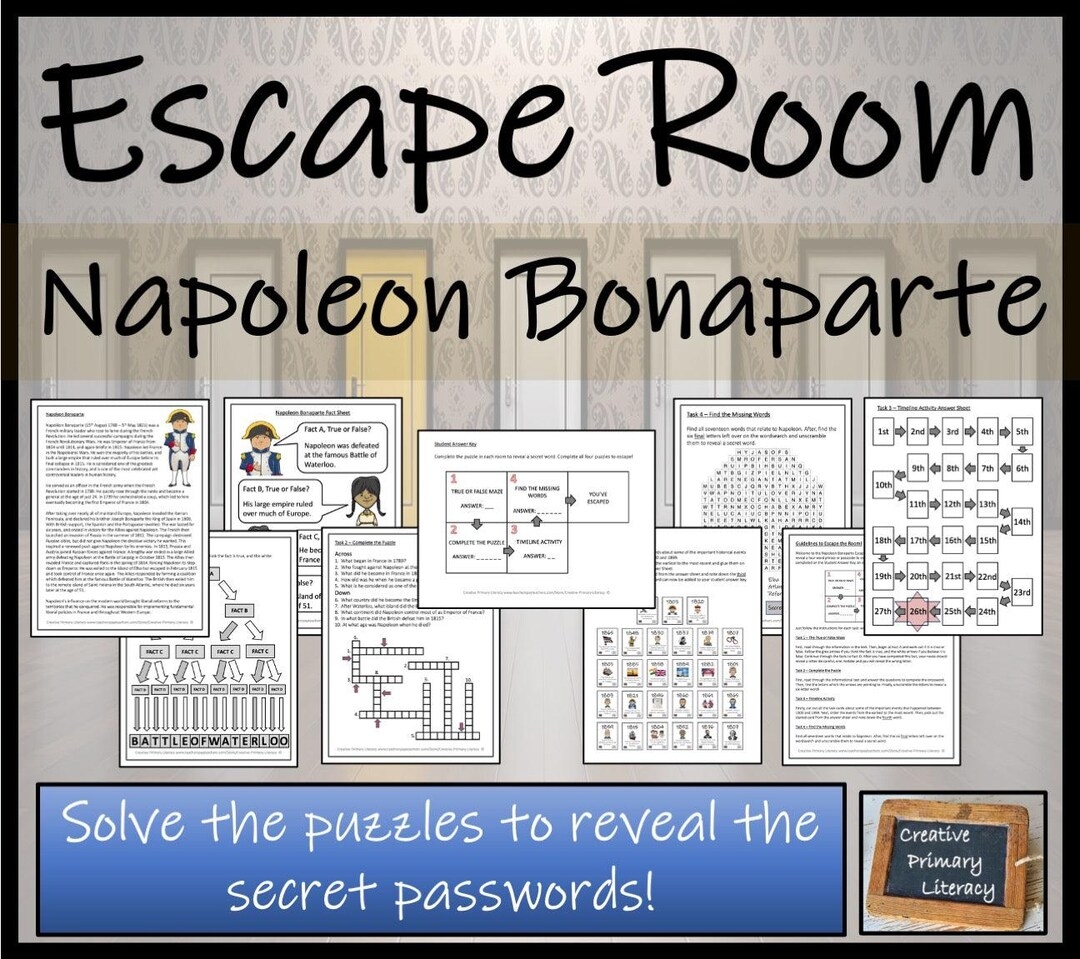 Napoleon Escape Room Activity Etsy