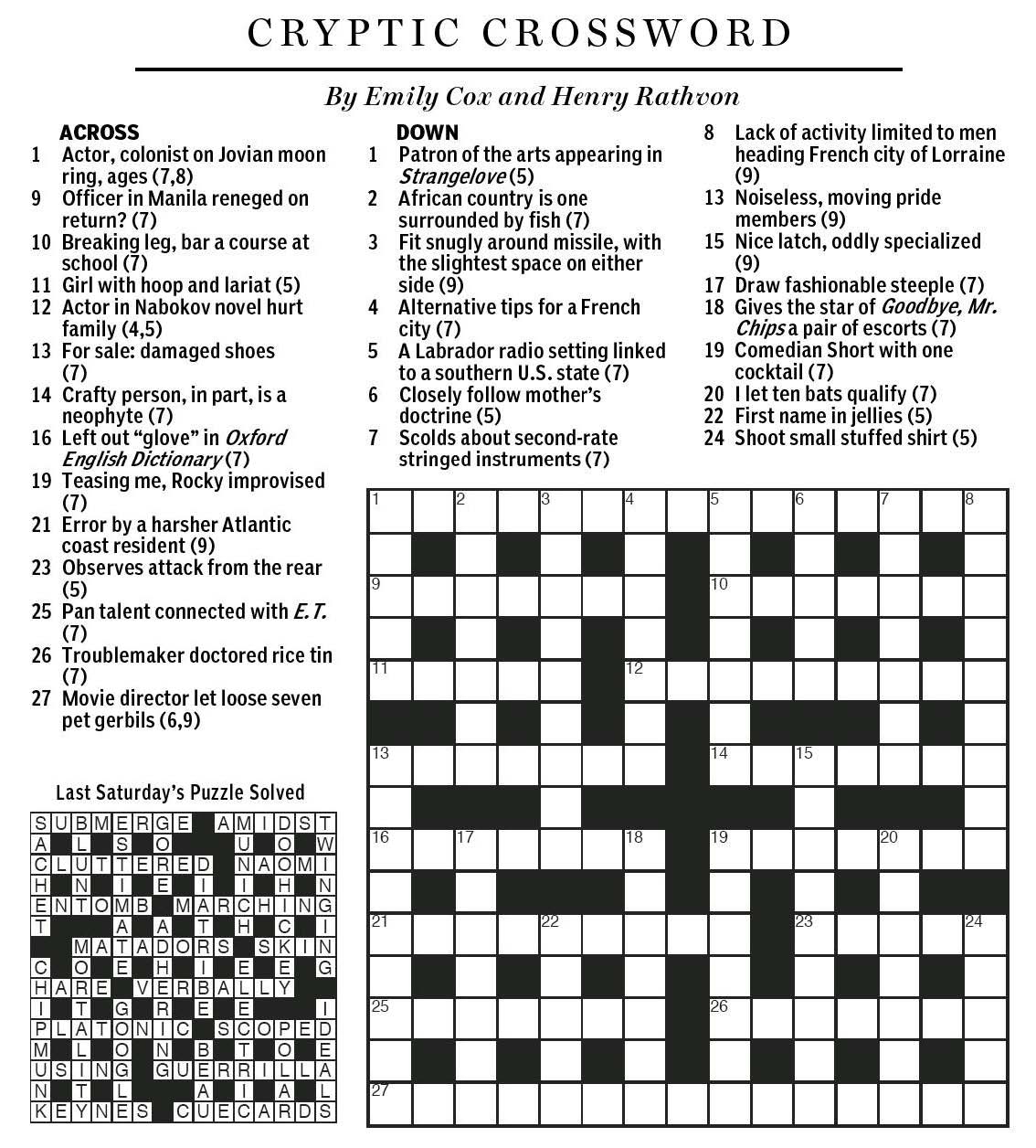 let loose crossword clue
