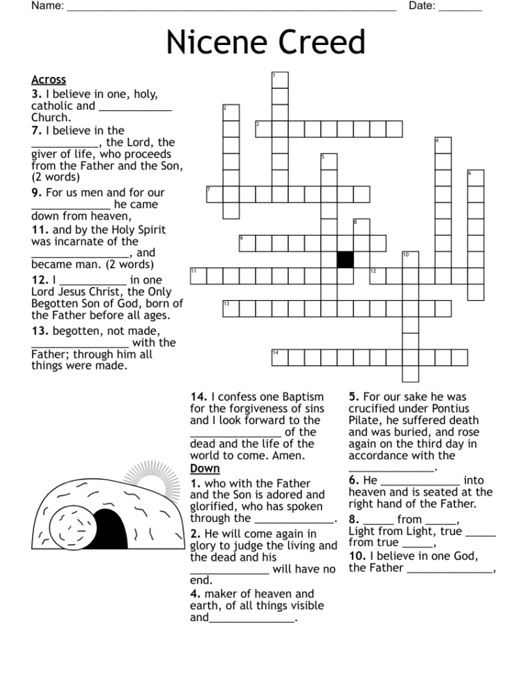 Nicene Creed Crossword WordMint
