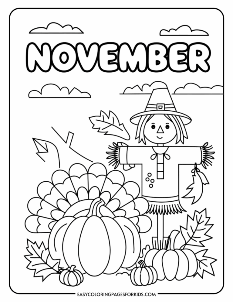 November Coloring Pages 6 Free Printable PDF Pages Easy Coloring Pages For Kids