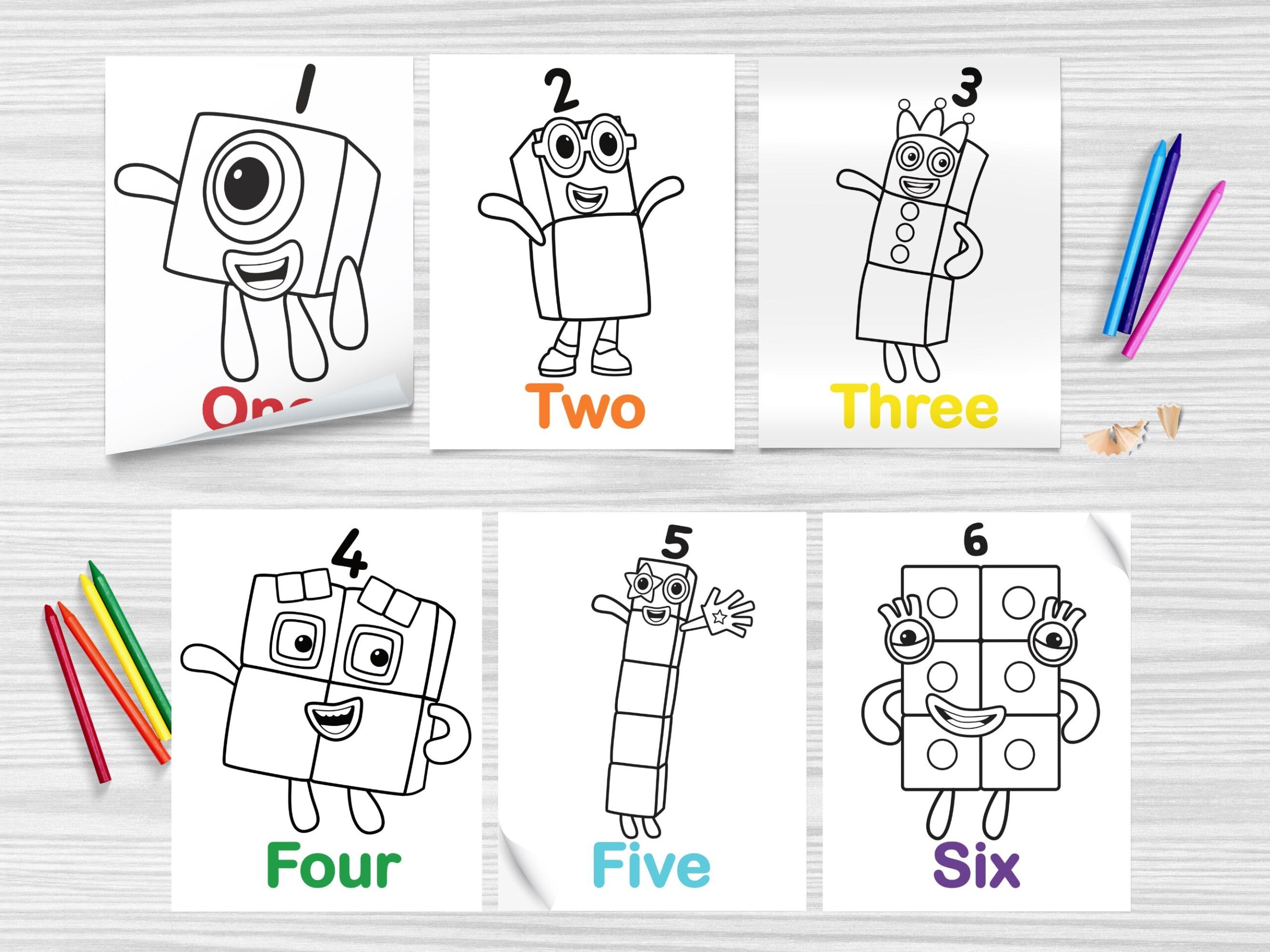 Numberblocks 1 20 Colouring Pages Digital Printable 24 PAGES PLUS Blockzilla Octonaughty Terrible Twos Big Tum Etsy