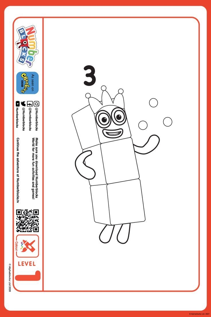 Numberblocks Colouring Pictures Numberblock 3