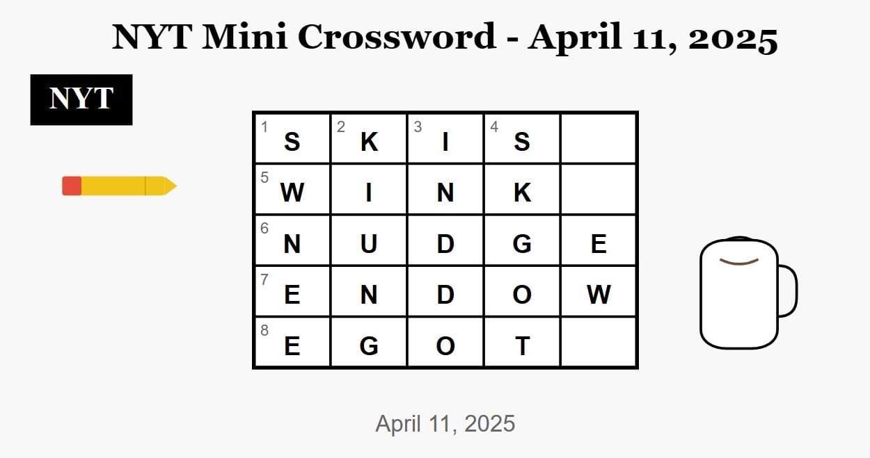 NYT Mini Crossword Solution April 11 2025 Daily Puzzle Tips NYT Mini Crossword Solution April 11 2025 Daily Puzzle Tips