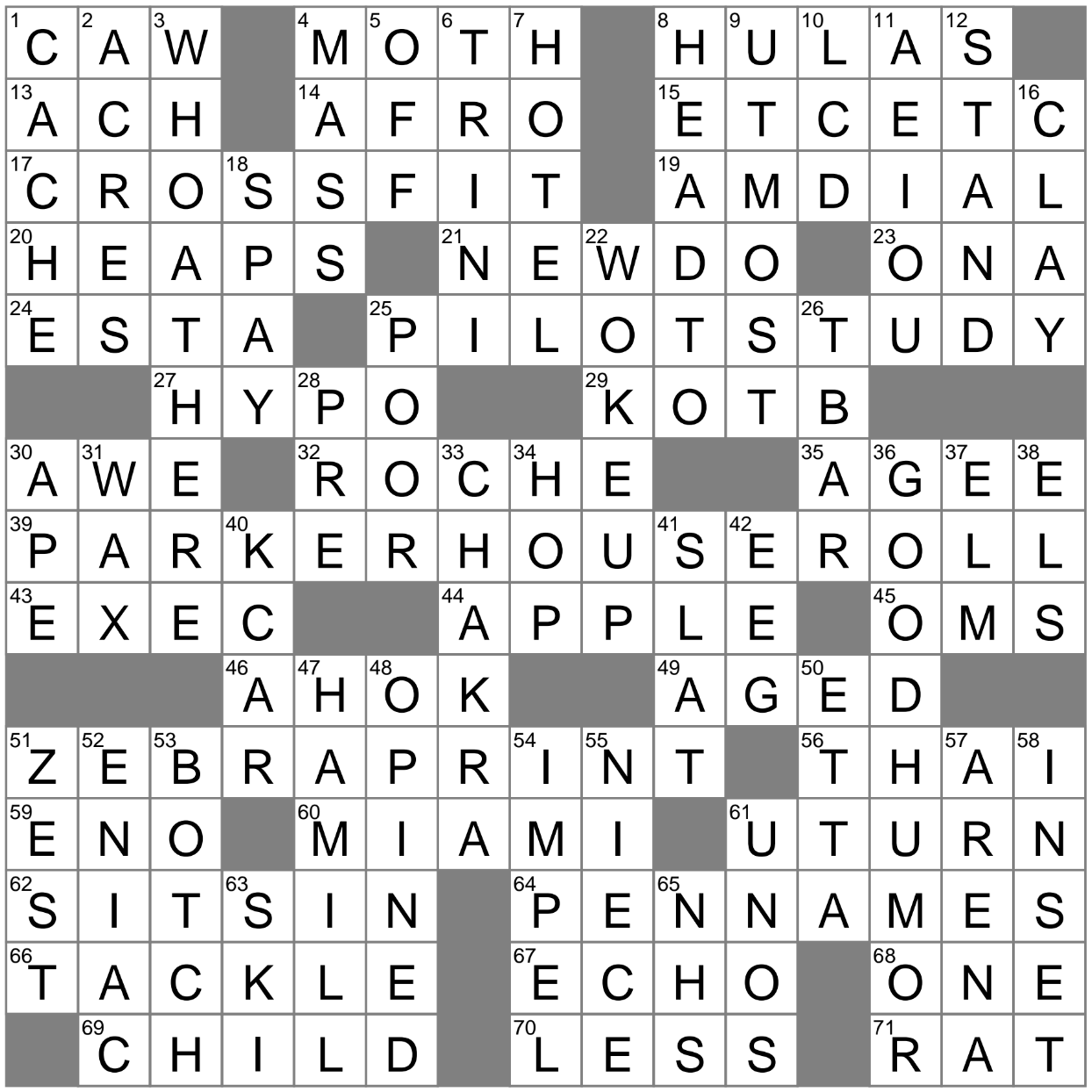 oodles crossword puzzle clue