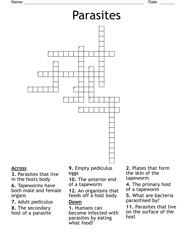 Parasites Crossword WordMint