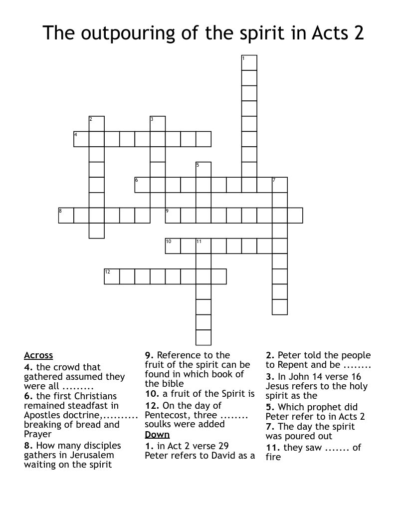 Pentecost Acts 2 1 21 Word Search WordMint