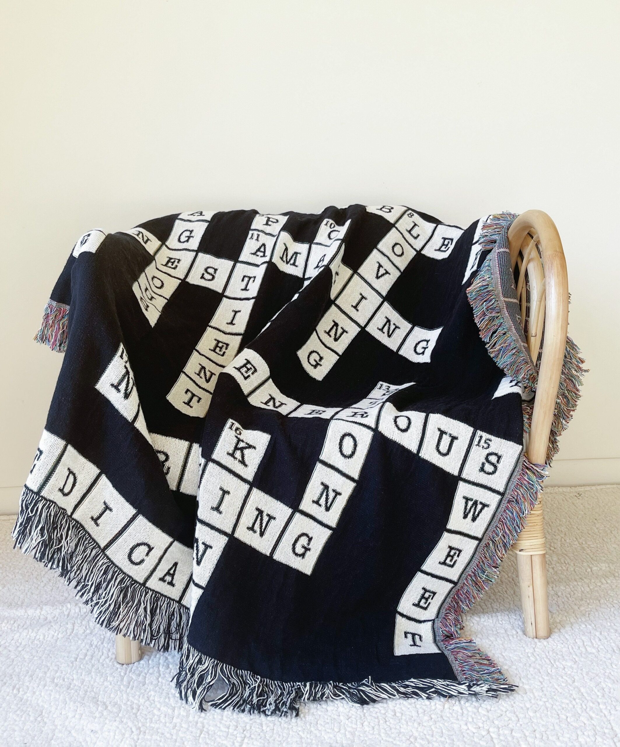 Personalized Crossword Puzzle Throw Blanket