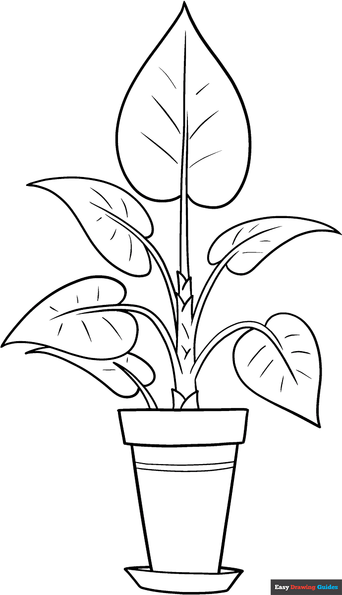 Plant Coloring Page Easy Drawing Guides Plant Coloring Page Easy Drawing Guides