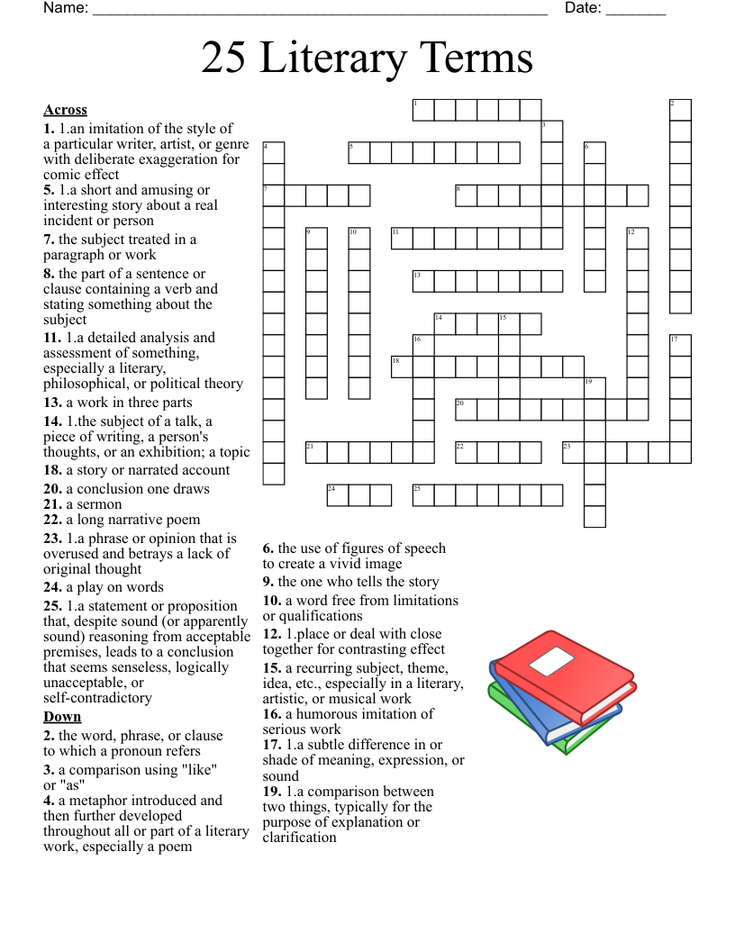Poetry Terms Crossword WordMint