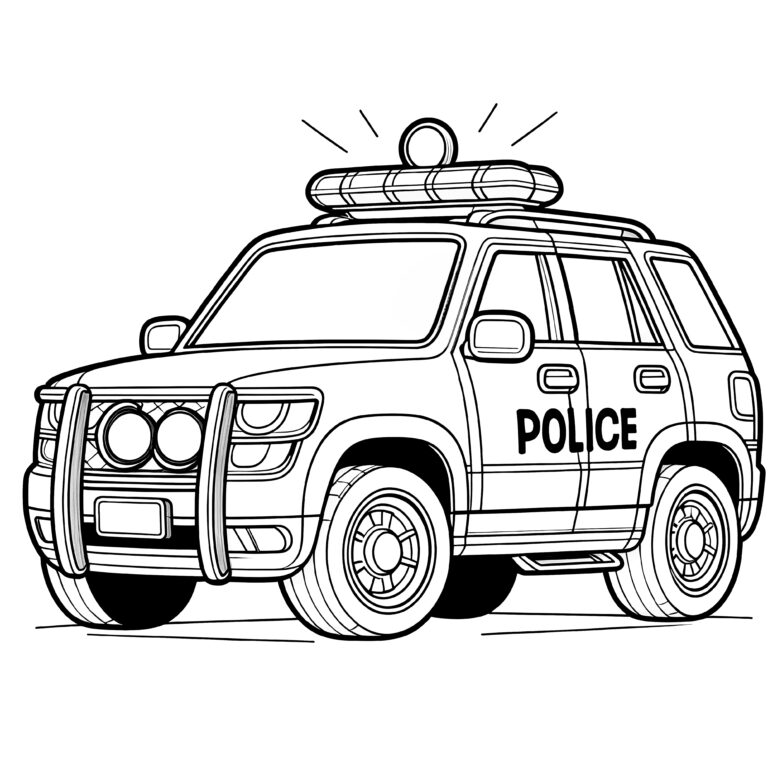 Police Car Coloring Sheet Download For Free Now