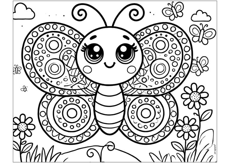 Pretty Butterfly With Beautiful Patterns In The Wings Butterfly Coloring Pages