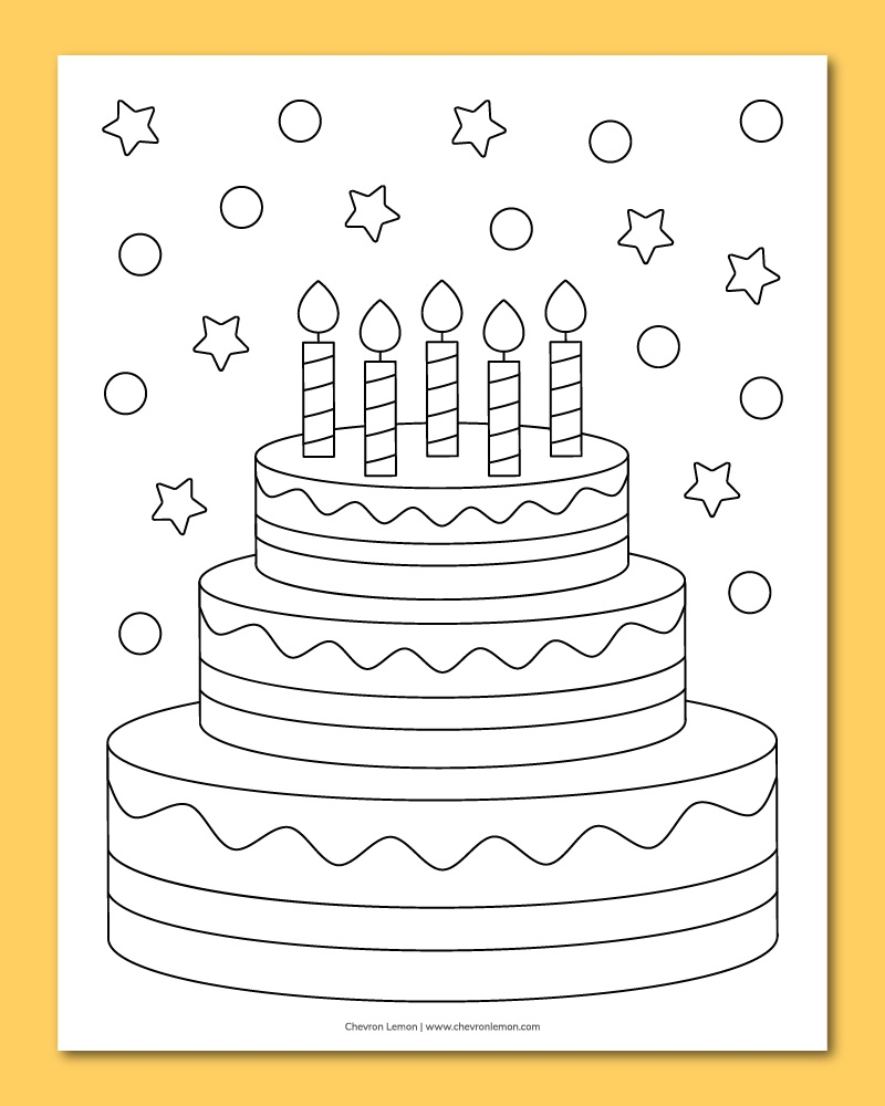birthday coloring page birthday coloring page