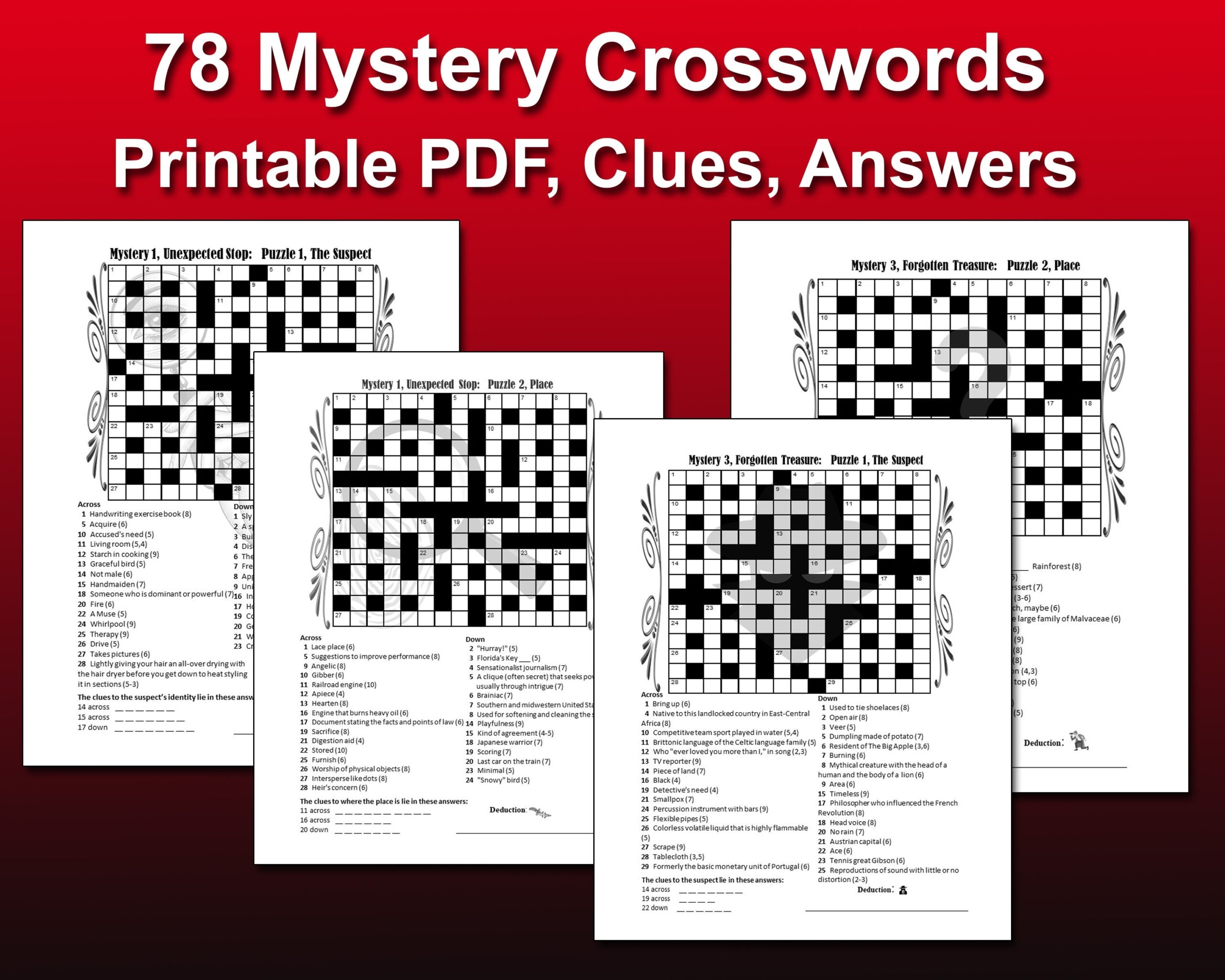 mysteries crossword clue