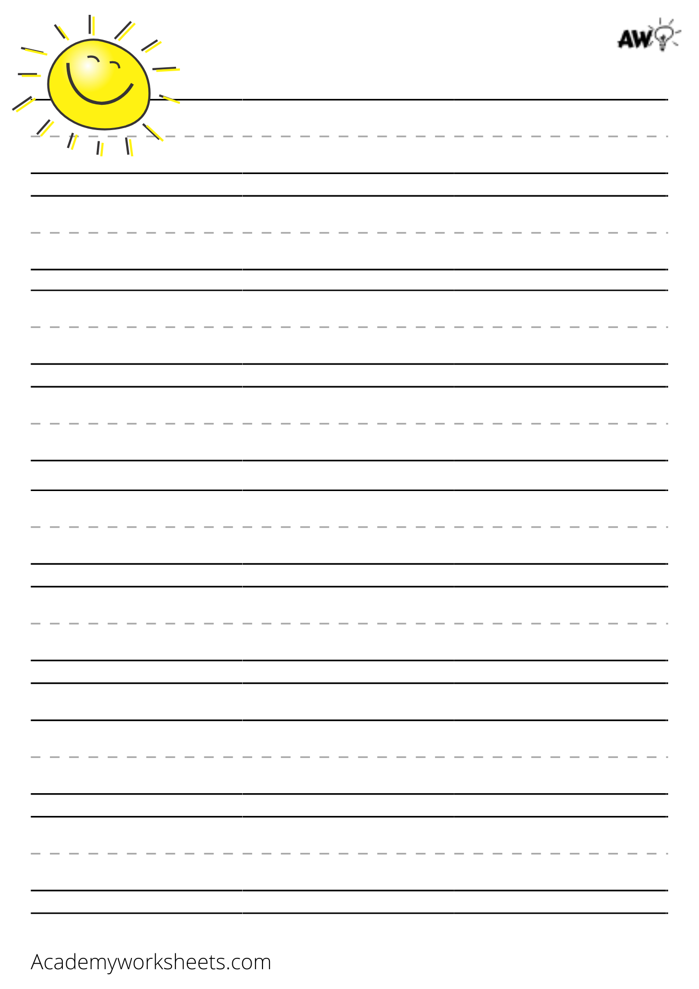 kindergarten printable lined paper