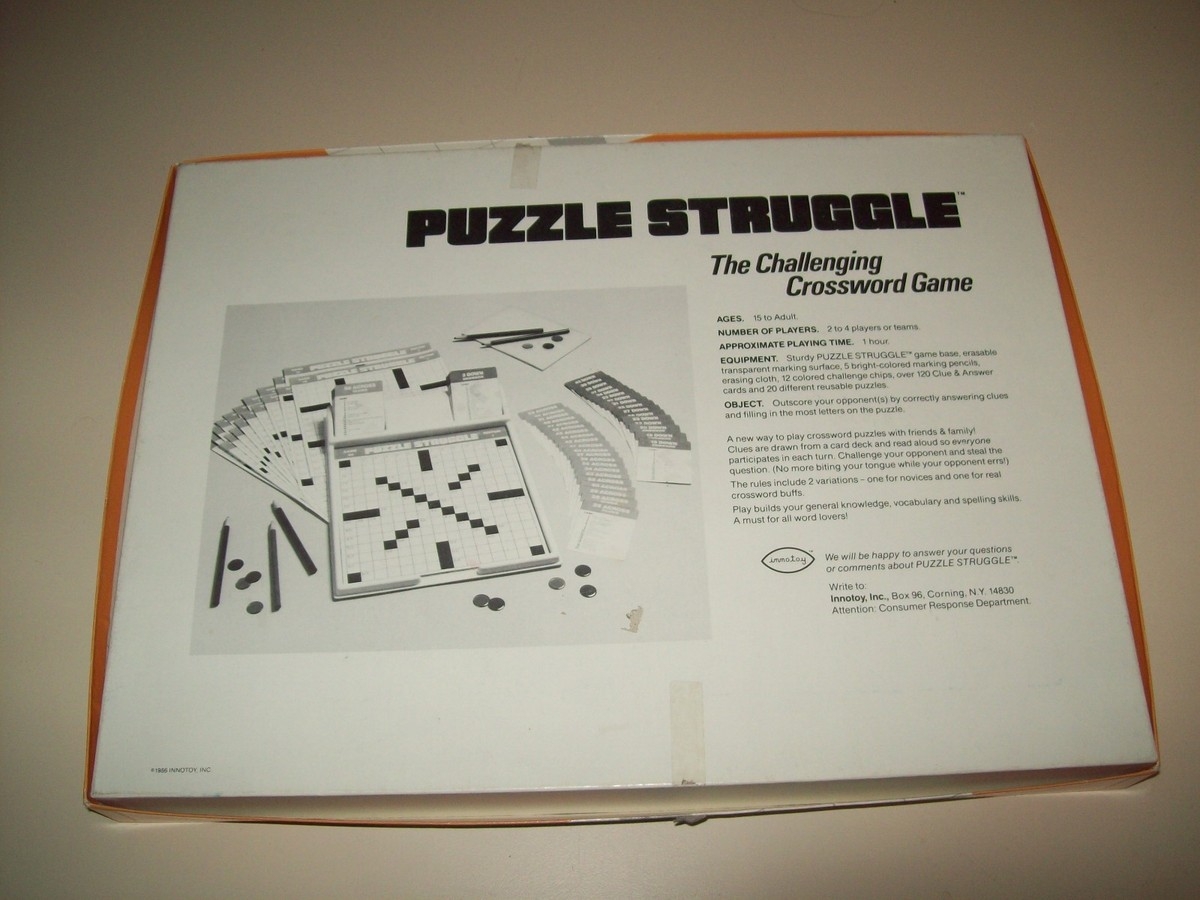 Puzzle Struggle The Challenging Crossword Game Board Game RARE 1986 Innotoy EBay