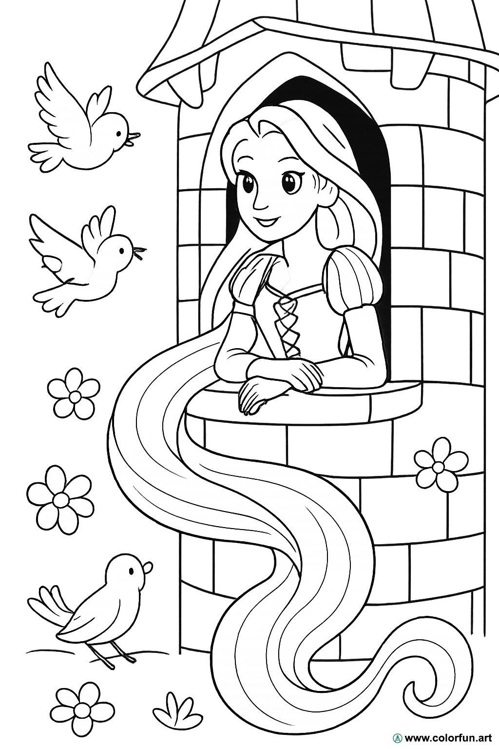 Rapunzel Coloring Page Download Or Print For Free
