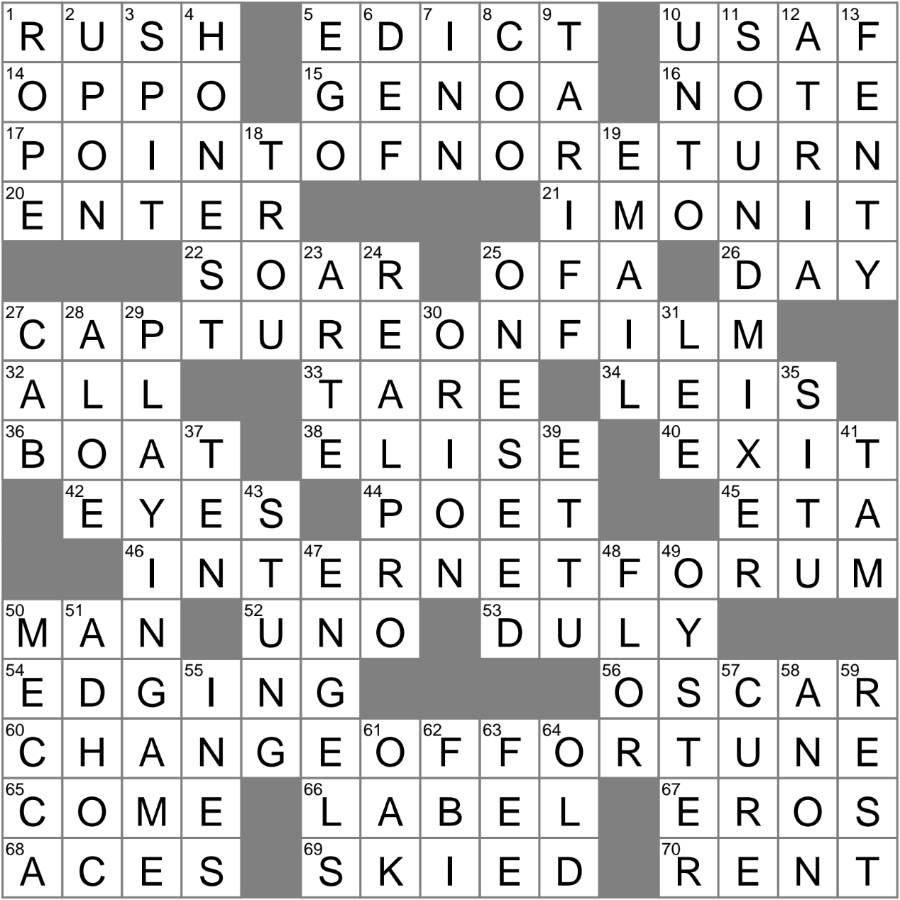 Regent s Order Crossword Clue Archives LAXCrossword