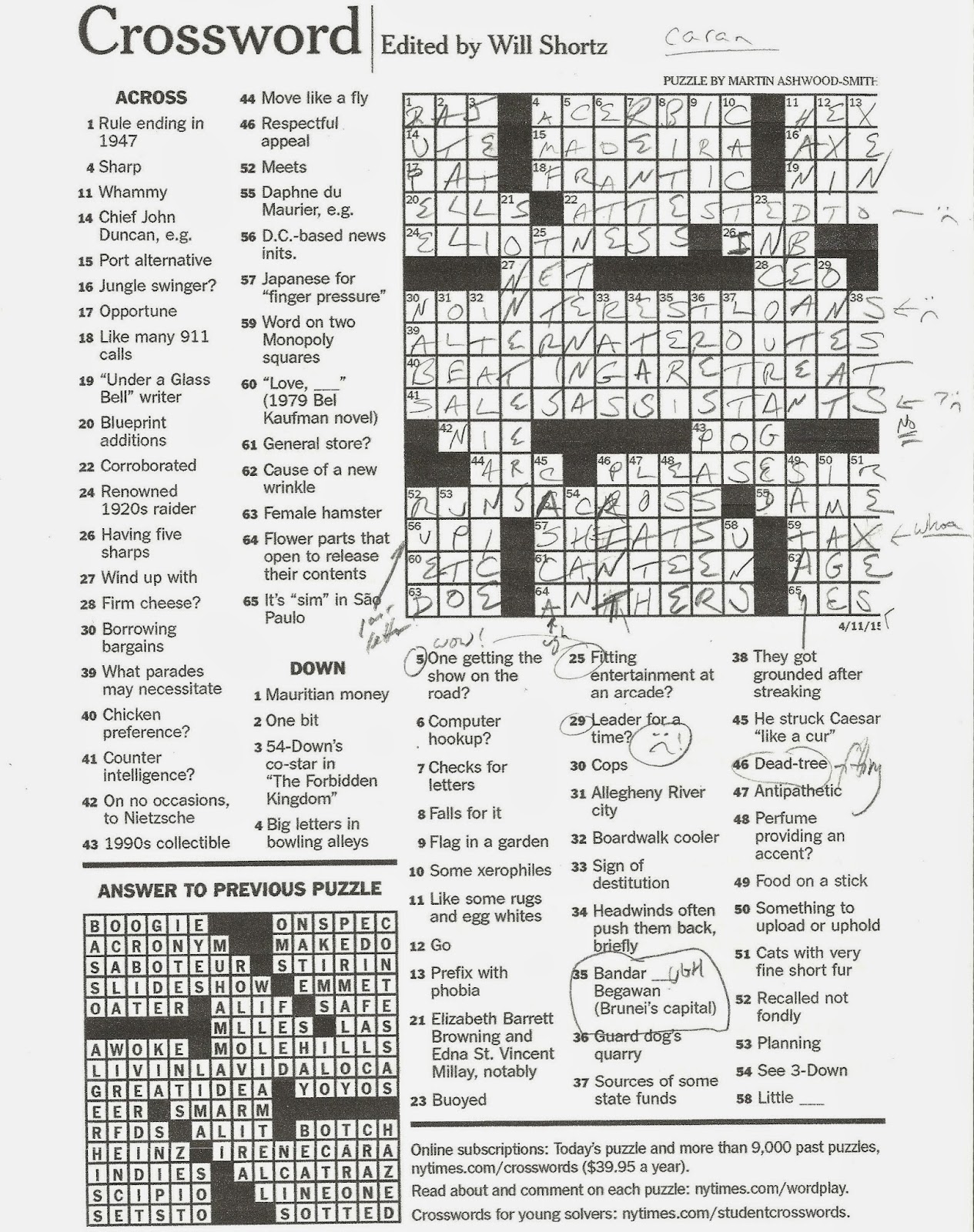 Rex Parker Does The NYT Crossword Puzzle