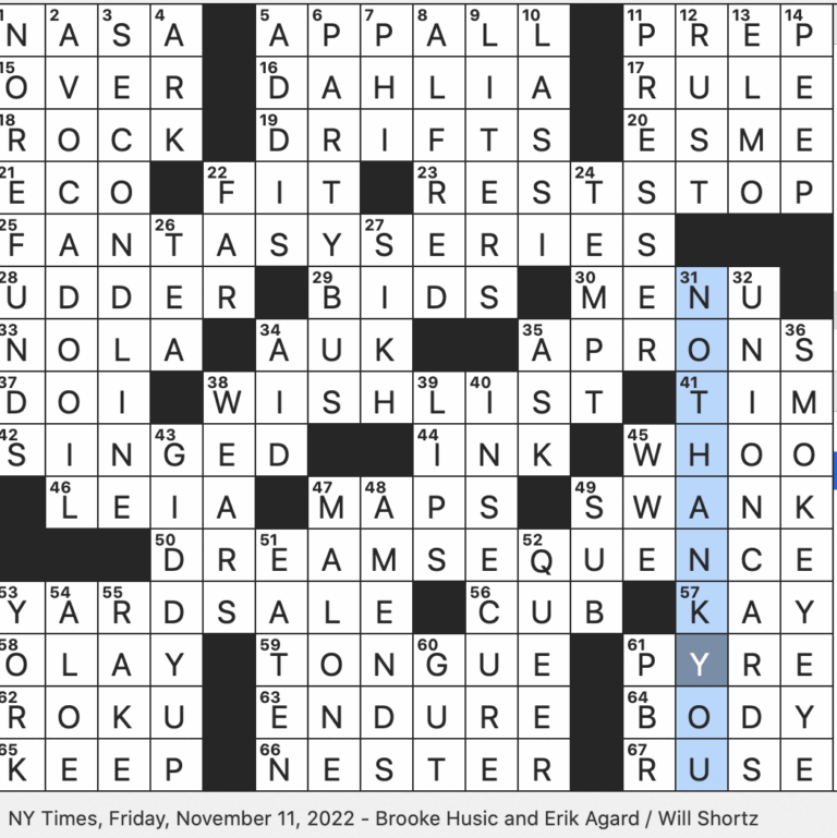 Rex Parker Does The NYT Crossword Puzzle Adherent To The Five K s FRI 11 11 22 Sportscaster Adams Who Hosted Good Morning Football Film Technique For Revealing A Character s Psychological State