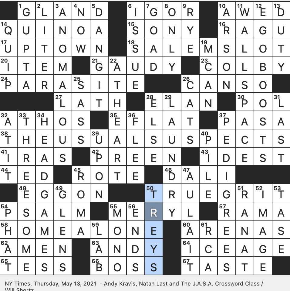 Rex Parker Does The NYT Crossword Puzzle Children In Legalese THU 5 13 21 Supermodel Holliday Food Staple Referred To As Gold Of The Incas C D Holders Maybe Low