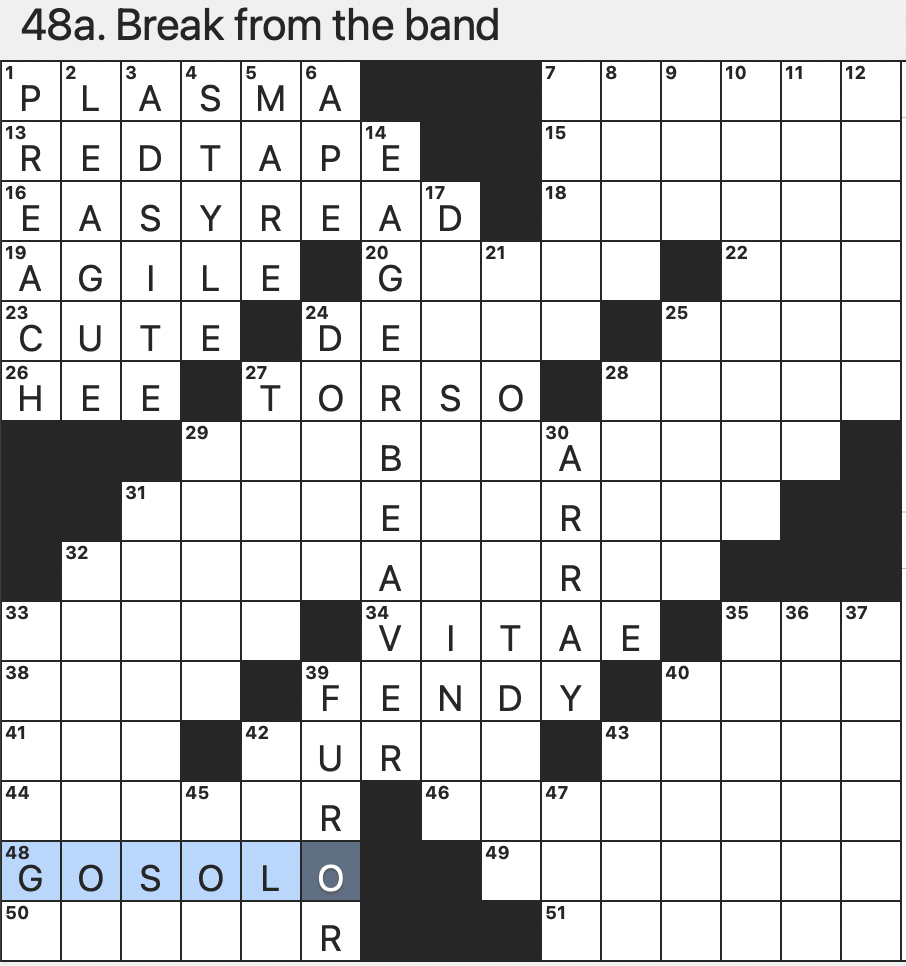 Rex Parker Does The NYT Crossword Puzzle One Arriving Tomorrow Supposedly FRI 1 5 24 Far Niente pleasant Idleness Fashion Label Founded By Rihanna Condiment Sometimes Mixed With Mayonnaise 