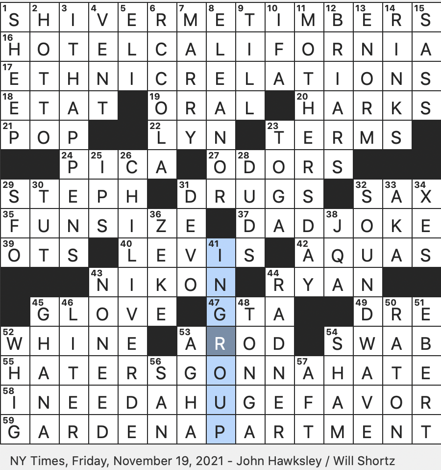 Rex Parker Does The NYT Crossword Puzzle Protagonist Of The O C FRI 11 19 21 Pioneering Brand Of Caffeine free Soft Drink Phrase Popularized By Long John Silver Of Treasure Island 