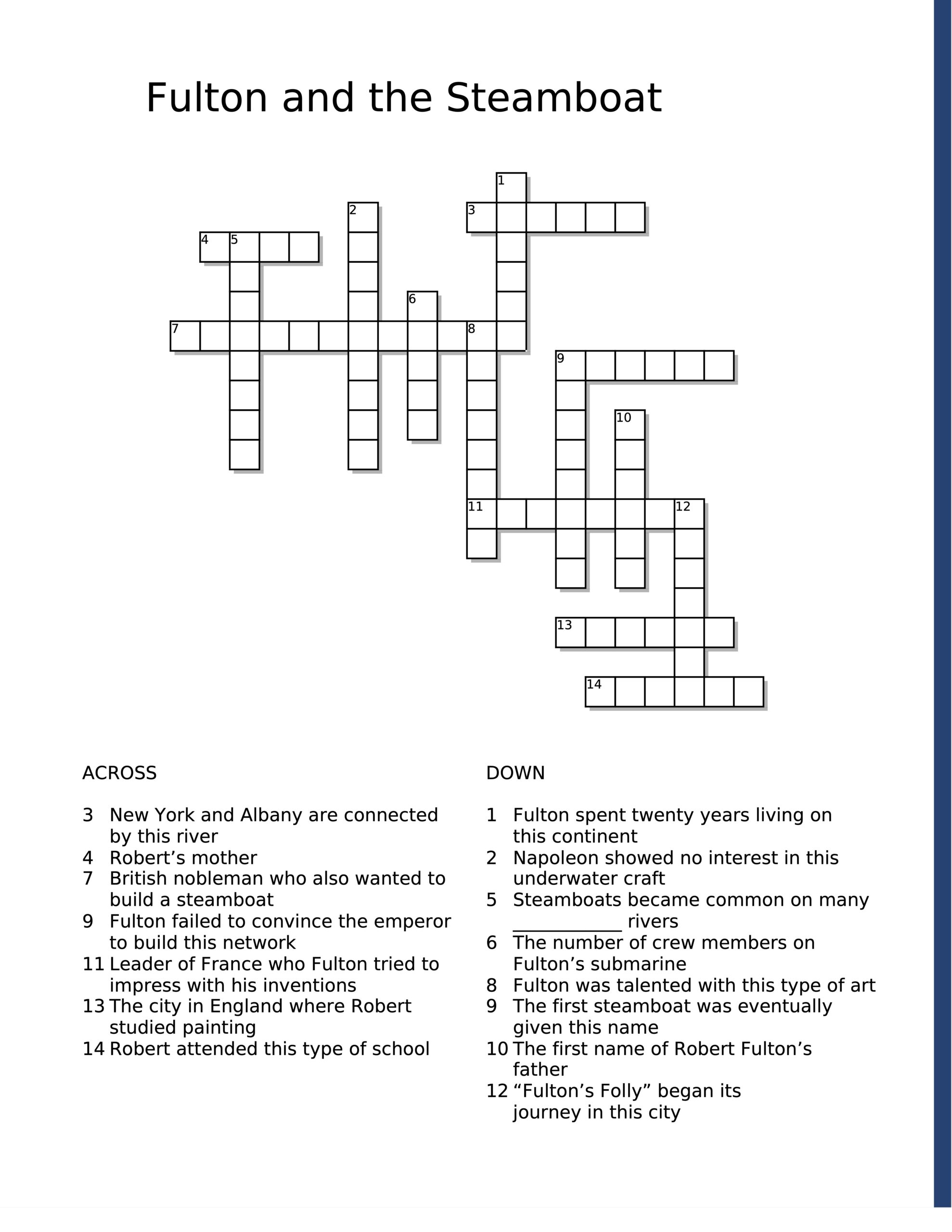 Robert Fulton And The Steamboat Biographical Passage And Assessment Classful