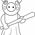 Roblox Piggy Coloring Page Easy Drawing Guides