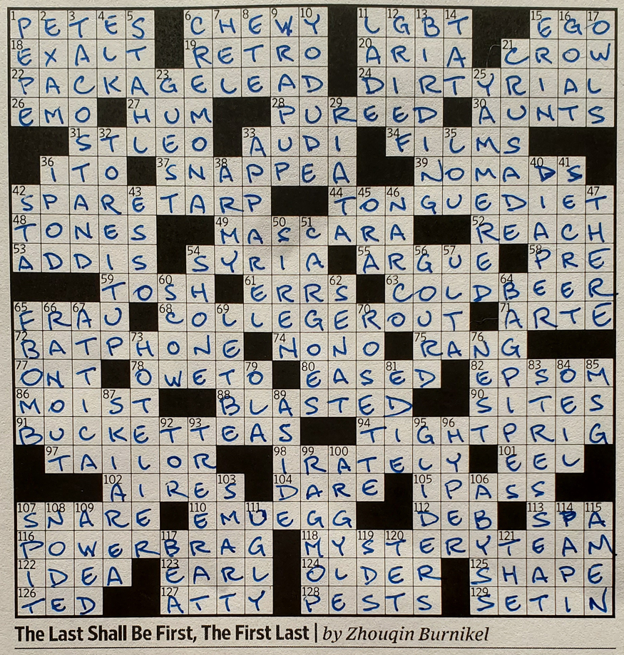 Saturday July 23 2022 Diary Of A Crossword Fiend